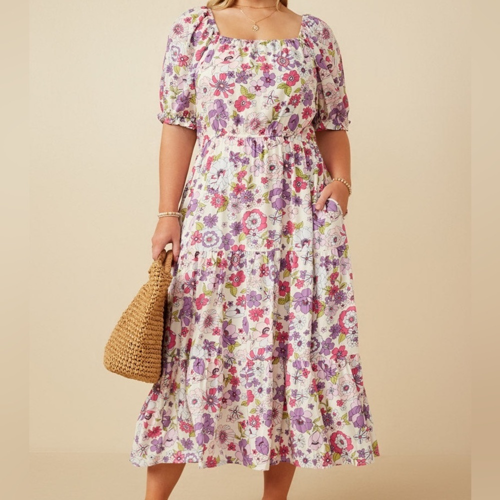 Chic Floral Maxi Dress with Vibrant Blooms, BY HAYDEN LOS ANGELES WOMEN SIZE 3XL